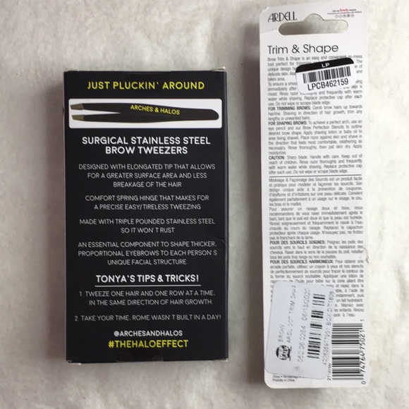 New Bundle Of 2 Arches & Halos Brow Tweezers & Ardell 3pk Trim & Shape - Picture 5 of 8